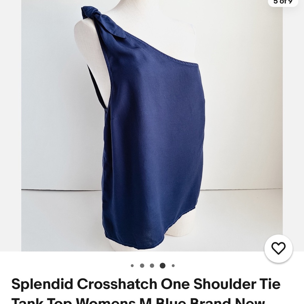 Splendid Navy One Shoulder Tie Tank Top